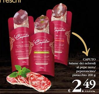 Offerta per Caputo - Salame Dei Nebrodi Al Pepe Nero/peperoncino/pistacchio a 2,49€ in Decò