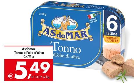 Offerta per Asdomar - Tonno All'Olio D'Oliva a 5,49€ in Decò