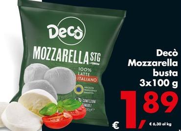 Offerta per Decò - Mozzarella Busta a 1,89€ in Decò