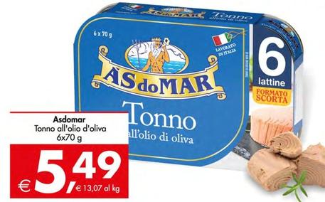 Offerta per Asdomar - Tonno All'Olio D'Oliva a 5,49€ in Decò