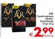 Offerta per L'or Espresso - Capsule Espresso Ristretto/Forza/Barista a 2,99€ in Decò