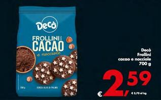 Offerta per Decò - Frollini Cacao E Nocciole a 2,59€ in Decò