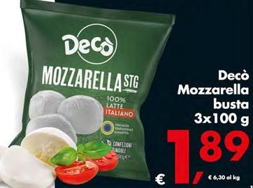 Offerta per Decò - Mozzarella Busta a 1,89€ in Decò