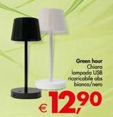 Offerta per Green Hour - Chiara Lampada Usb Ricaricabile Abs Bianco/Nero a 12,9€ in Decò