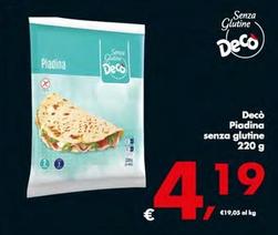 Offerta per Decò - Piadina Senza Glutine a 4,19€ in Decò