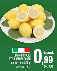 Offerta per Conad - Limoni Biologici Verso Natura a 0,99€ in Conad Superstore