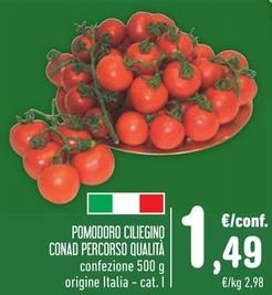 Offerta per Conad - Pomodoro Ciliegino Percorso Qualità a 1,49€ in Spazio Conad