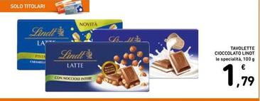 Offerta per Lindt - Tavolette Cioccolato a 1,79€ in Spazio Conad