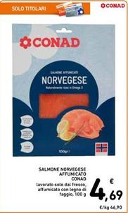 Offerta per Conad - Salmone Norvegese Affumicato a 4,69€ in Spazio Conad