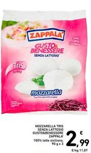 Offerta per Zappalà - Mozzarella Tris Senza Lattosio Gusto&Benessere a 2,99€ in Spazio Conad