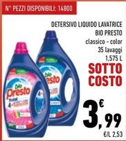 Offerta per Bio Presto - Detersivo Liquido Lavatrice a 3,99€ in Conad City
