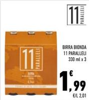Offerta per 11 Paralleli - Birra Bionda a 1,99€ in Conad City
