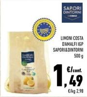 Offerta per Limoni Costa D'amalfi IGP Sapori & Dintorni a 1,49€ in Conad City