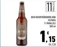 Offerta per 11 Paralleli - Birra Non Filtrata a 1,15€ in Conad