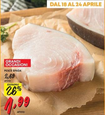 Offerta per Pesce Spada a 1,99€ in Pam