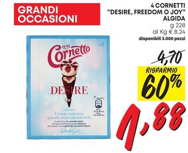 Offerta per Algida - 4 Cornetti "Desire, Freedom O Joy" a 1,88€ in Pam