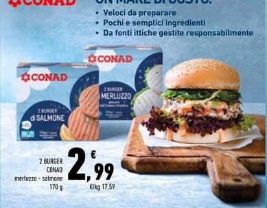 Offerta per Conad - 2 Burger  a 2,99€ in Conad
