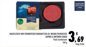 Offerta per Carne - Battuta Di Bovino Piemontese Sapori & Dintorni a 3,69€ in Conad City