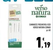 Offerta per Conad - Cannucce Pieghevoli Eco Verso Natura a 1,19€ in Conad Superstore