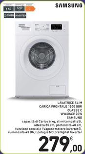 Offerta per Samsung - Lavatrice Slim Carica Frontale 1200 Giri Classe C WW60A3120W a 279€ in Spazio Conad