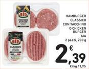Offerta per Aia - Hamburger Classico Con Tacchino O Chicken Burger a 2,39€ in Spazio Conad