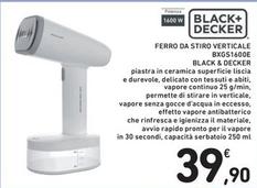 Offerta per Black & Decker - Ferro Da Stiro Verticale BXGS1600E a 39,9€ in Spazio Conad