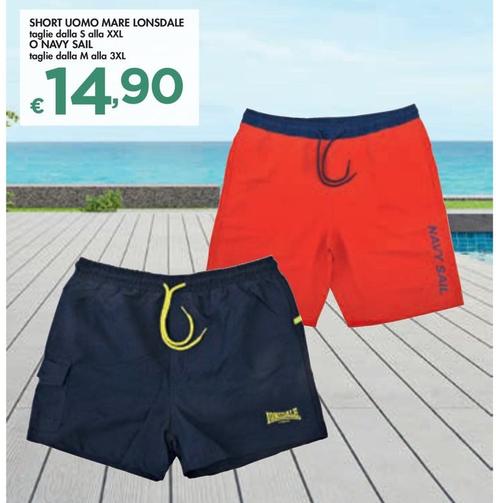Offerta per Lonsdale/Navy Sail - Short Uomo Mare a 14,9€ in Bennet