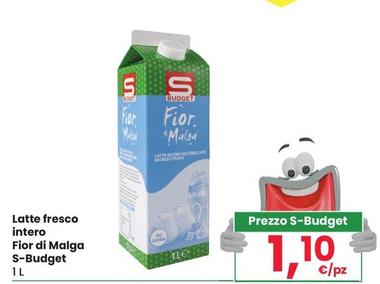 Offerta per S Budget - Latte Fresco Intero Fior Di Malga a 1,1€ in Despar