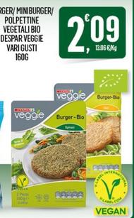 Offerta per Despar - Burger/Miniburger/ Polpettine Vegetali Bio Veggie a 2,09€ in Despar