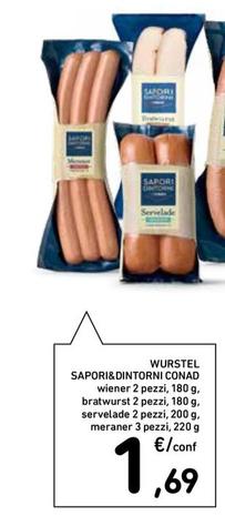 Offerta per Conad - Wurstel Sapori&Dintorni a 1,69€ in Conad Superstore