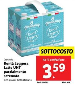 Offerta per Granarolo - Bontà Leggera Latte UHT Parzialmente Scremato a 3,59€ in Lidl