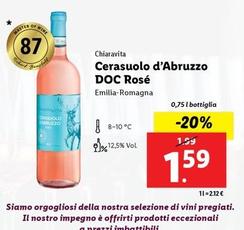 Offerta per Chiaravita - Cerasuolo D'Abruzzo DOC Rosé a 1,59€ in Lidl