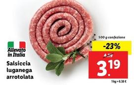 Offerta per Salsiccia Luganega Arrotolata a 3,19€ in Lidl