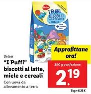 Offerta per Delser - "I Puffi" Biscotti Al Latte, Miele E Cereali a 2,19€ in Lidl