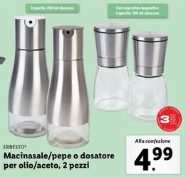 Offerta per Ernesto - Macinasale/Pepe O Dosatore Per Olio/Aceto, 2 Pezzi a 4,99€ in Lidl