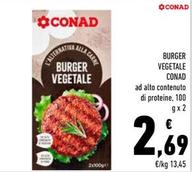 Offerta per Conad - Burger Vegetale a 2,69€ in Conad