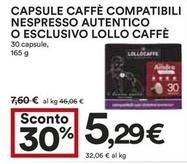 Offerta per Lollo Caffè - Capsule Caffè Compatibili Nespresso Autentico O Esclusivo a 5,29€ in Coop