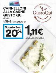 Offerta per Gusto Qui - Cannelloni Alla Carne a 1,11€ in Coop