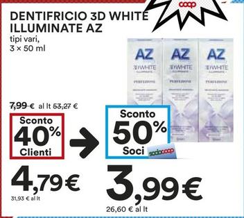 Offerta per Az - Dentifricio 3d White Illuminate a 4,79€ in Coop