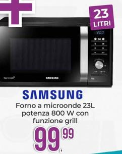Offerta per Samsung - Forno A Microonde 23l Potenza 800 W Con Funzione Grill a 99,99€ in Portobello