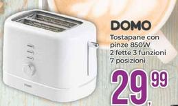 Offerta per Domo - Tostapane Con Pinze 850w 2 Fette 3 Funzioni 7 Posizioni a 29,99€ in Portobello