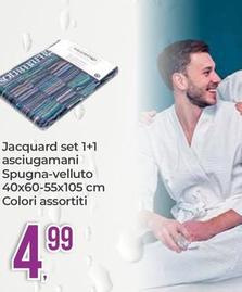 Offerta per Sommaruga - Jacquard Set 1+1 Asciugamani Spugna-velluto 40x60-55x105 Cm Colori Assortiti a 4,99€ in Portobello