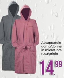 Offerta per Sommaruga - Accappatoio Uomo/donna In Microfibra Rosa/grigio a 14,99€ in Portobello