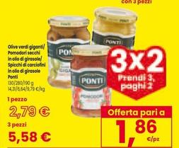 Offerta per Ponti - I Olive Verdi Giganti/ Pomodori Secchi In Olio Di Girasole/ Spicchi Di Carciofini In Olio Di Girasole a 2,79€ in Interspar