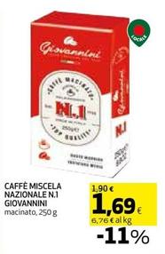 Offerta per Giovannini - Caffè Miscela Nazionale N.1 a 1,69€ in Coop