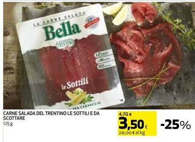 Offerta per Salumificio Trentino - Carpaccio Carne Salada Del Trentino Le Sottili E Da Scottare a 3,5€ in Coop