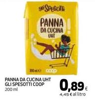 Offerta per Coop - Panna Da Cucina UHT Gli Spesotti a 0,89€ in Coop