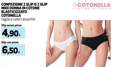 Offerta per Cotonella - Confezione 2 Slip O 2 Slip Midi Donna In Cotone Elasticizzato a 4,9€ in Coop