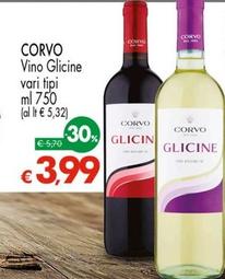 Offerta per Corvo - Vino Glicine a 3,99€ in Eurospar