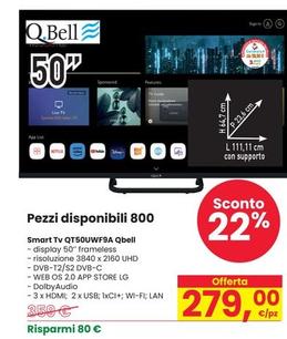 Offerta per Qbell Technology - Smart Tv QT50UWF9A  a 279€ in Interspar